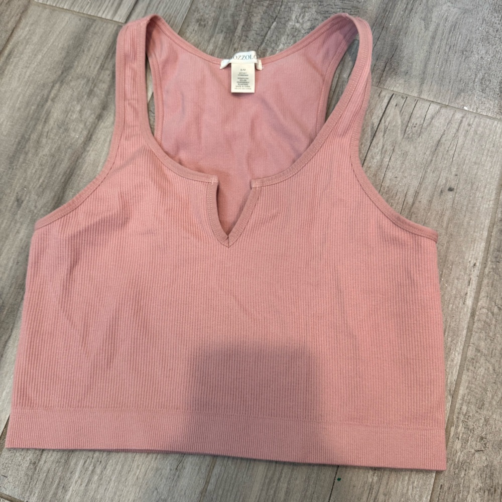 Pink Ribbed Bozzolo Crop Top